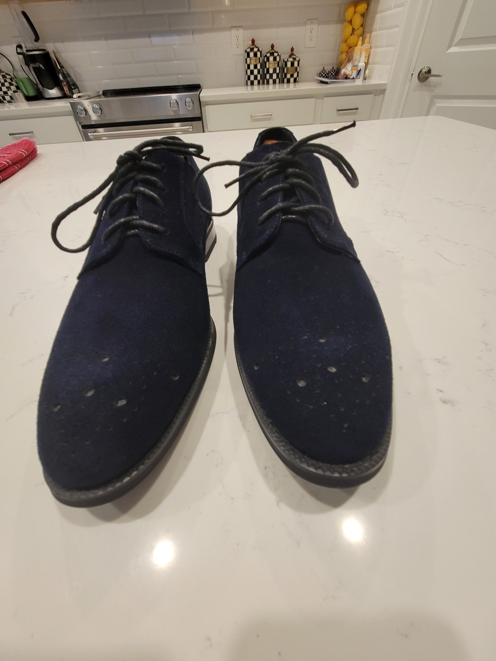 NWOT Stacy Adams Men's Navy Suede Derby Oxfords Shoes Sz 10M